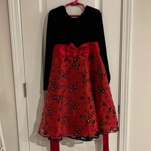 Girls black and red dress. Size 8